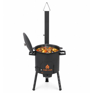 FlameFusion Utschak S Feuerofen inkl. 10 Liter Kazan [Gr��e w�hlbar] - Uchag Kasanofen zum Grillen & Kochen
