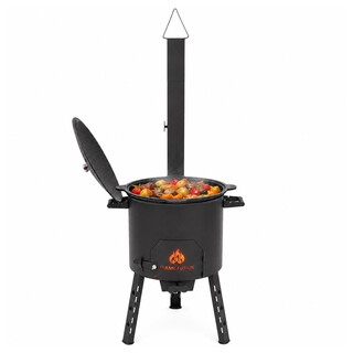 FlameFusion Utschak L Feuerofen inkl. 16 Liter Kazan [Gr��e w�hlbar] - Uchag Kasanofen zum Grillen & Kochen