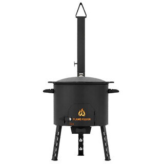 FlameFusion Utschak XL Feuerofen inkl. 22 Liter Kazan [Gr��e w�hlbar] - Uchag Kasanofen zum Grillen & Kochen