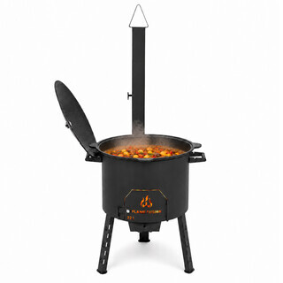 FlameFusion Utschak XL Feuerofen inkl. 22 Liter Kazan [Gr��e w�hlbar] - Uchag Kasanofen zum Grillen & Kochen