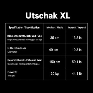 FlameFusion Utschak XL Feuerofen inkl. 22 Liter Kazan [Gr��e w�hlbar] - Uchag Kasanofen zum Grillen & Kochen
