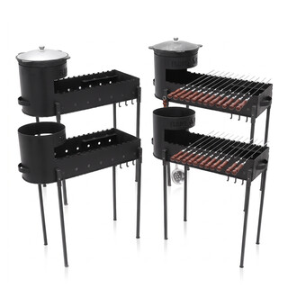 FlameFusion Mangal Schaschlikgrill mit Kazan-�ffnung [Set...
